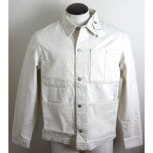 OOBE Brand Men's Button Front Canvas Cotton Chore Coat Natural White NWT